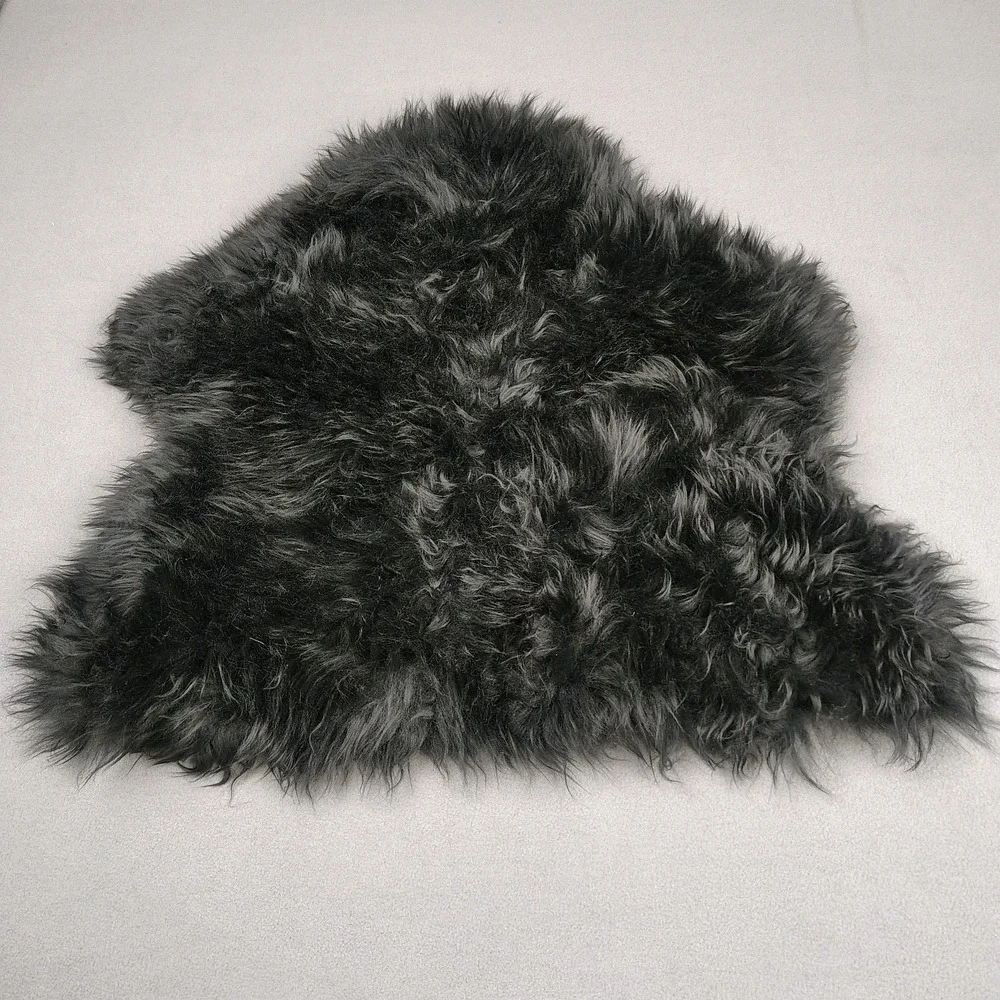 Bowron Sheepskin Rug Black Long Wool New Zealand Pelt 28